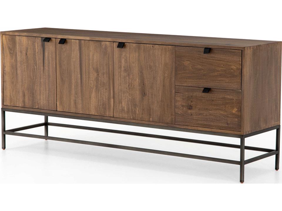 Globetrotter Trey 72" Poplar Wood Natural Iron Auburn Sideboard