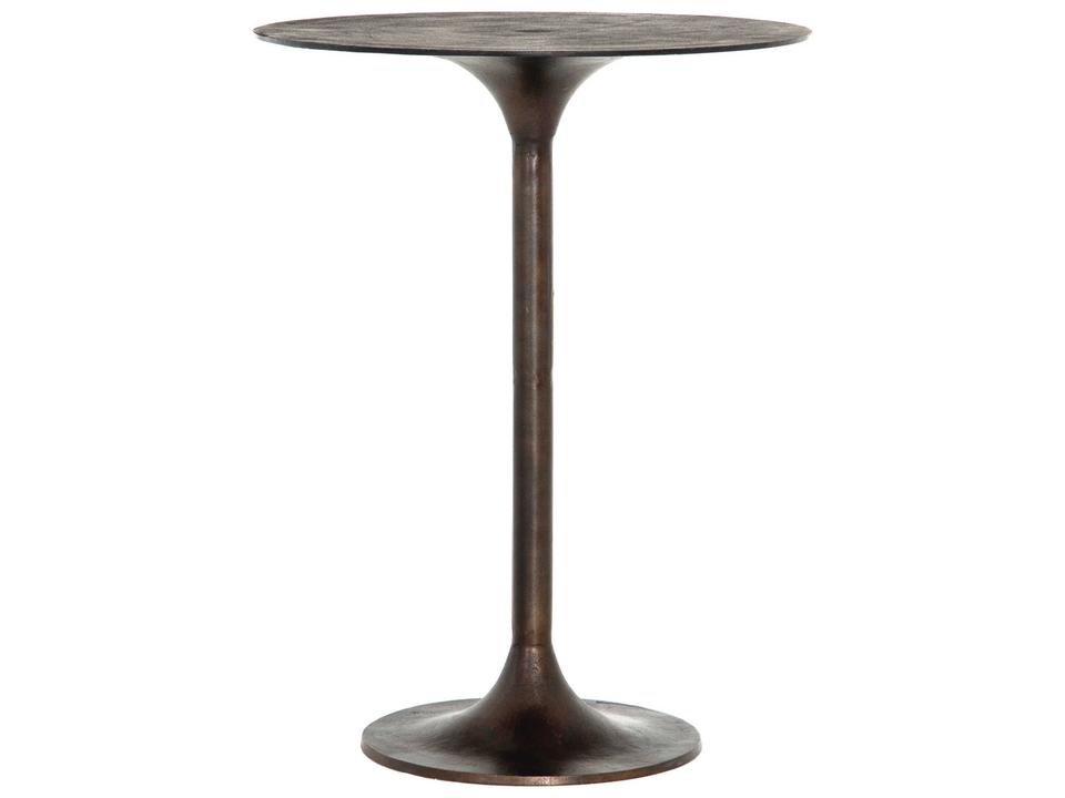 Globetrotter Round Bar Table in Antique Rust Metal