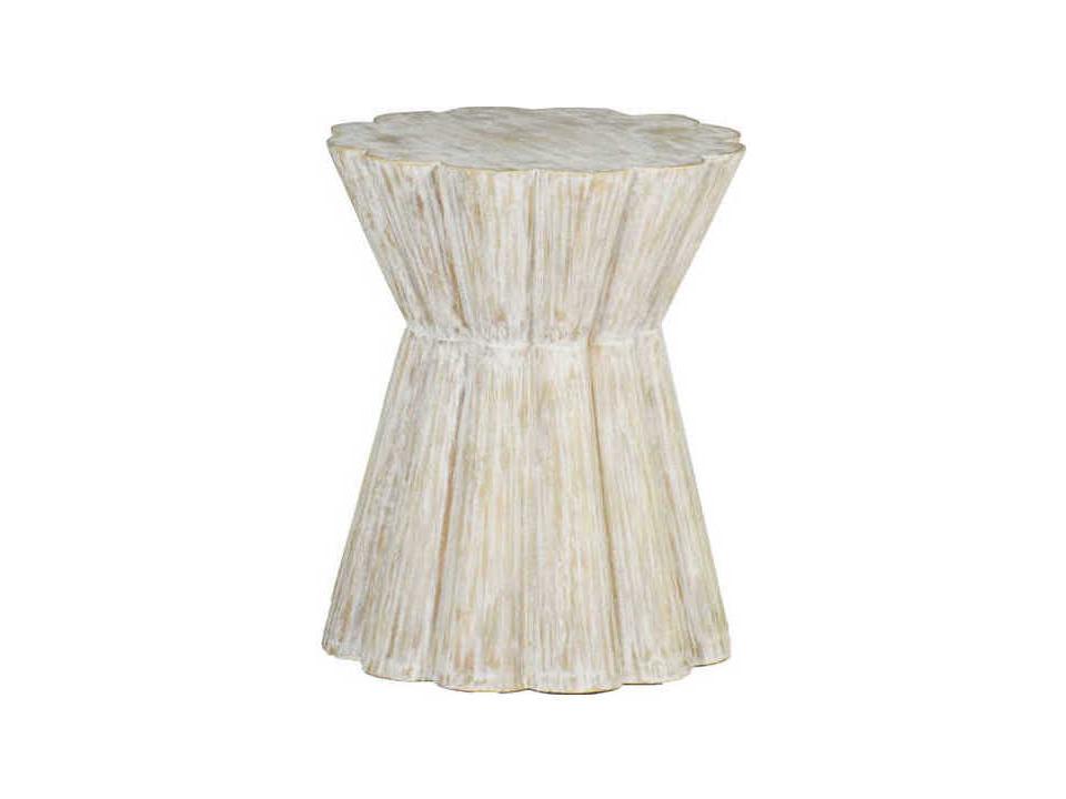 Annie Round Side Table Light Washed Wood Resin