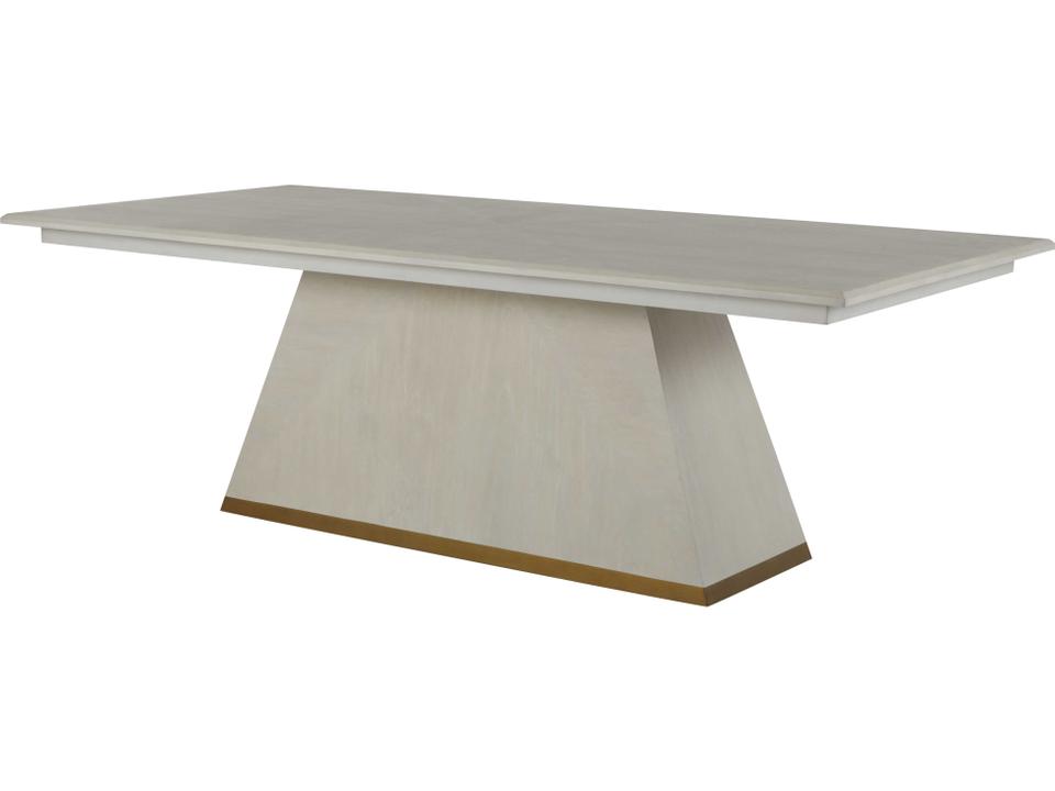 Ferris Rectangular 92-Inch Dining Table in Cerused White and Gold