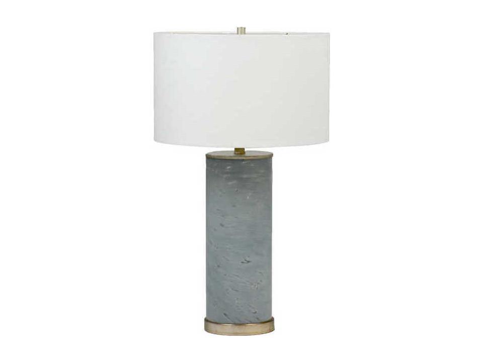 Ellington Gray Swirled Glass Table Lamp with Sea Salt Linen Shade