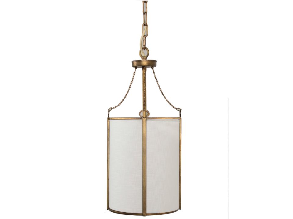 Ida 1-Light Pendant Antique Gold with White Shade