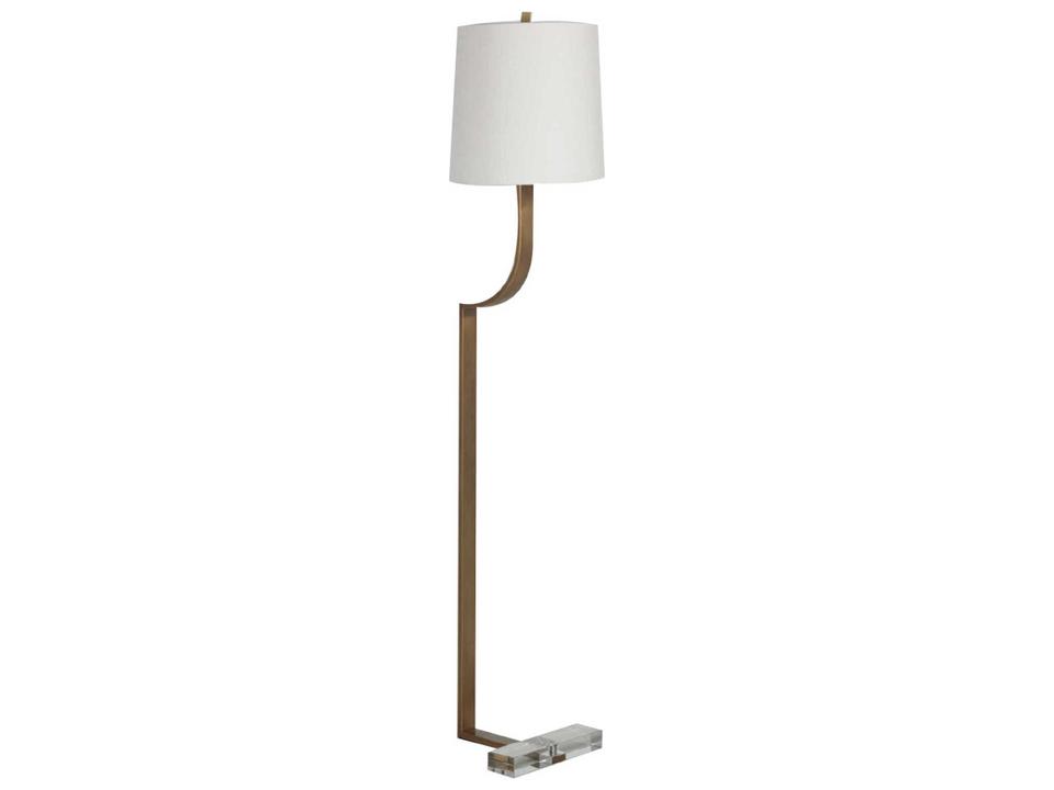 Jayden One Light Floor Lamp Antique Brass with Crystal