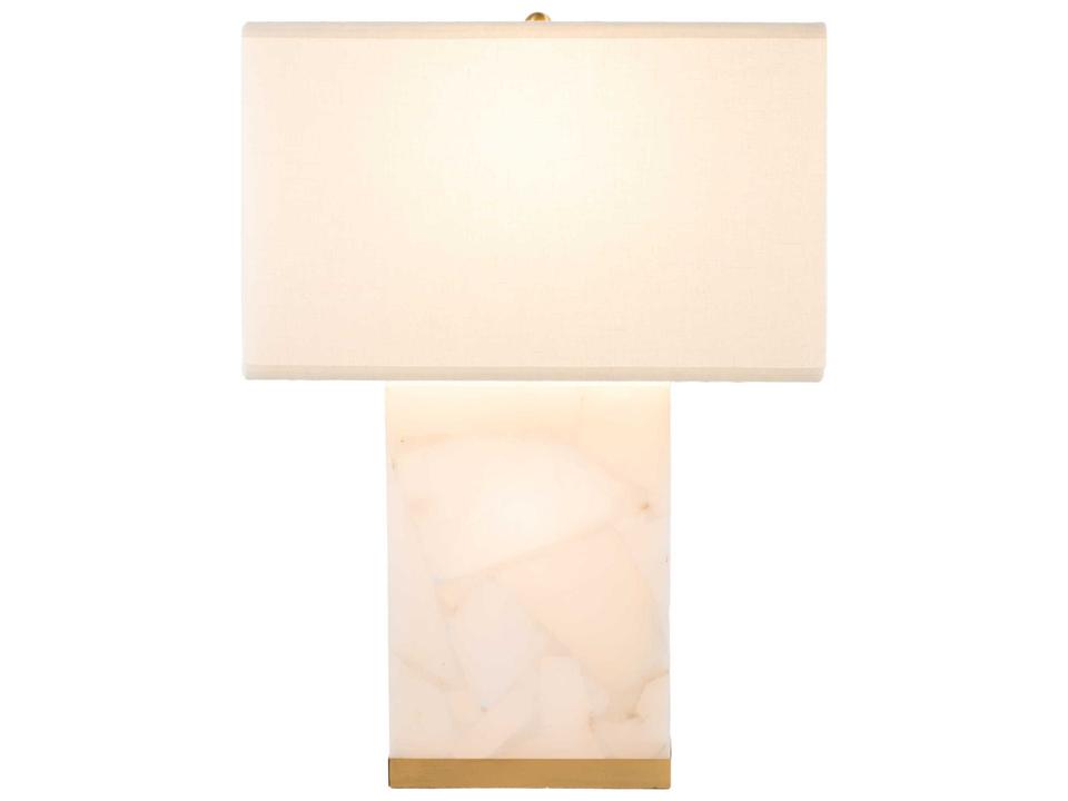 Maxx Table Lamp with Alabaster Body and Stained Gold Accents