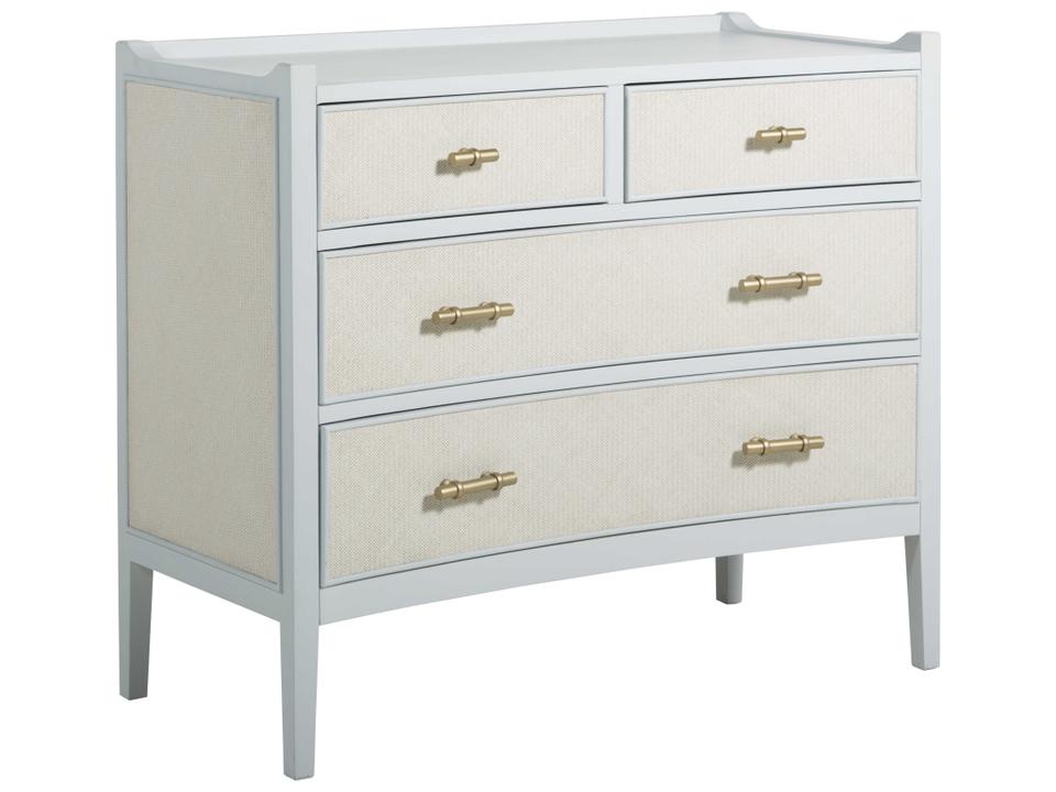 Jane 4-Drawers Blue Oak Wood Dresser