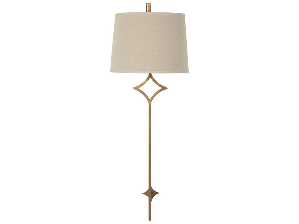 Theresa 1-Light Wall Sconce in Antique Gold with Natural Linen Shade