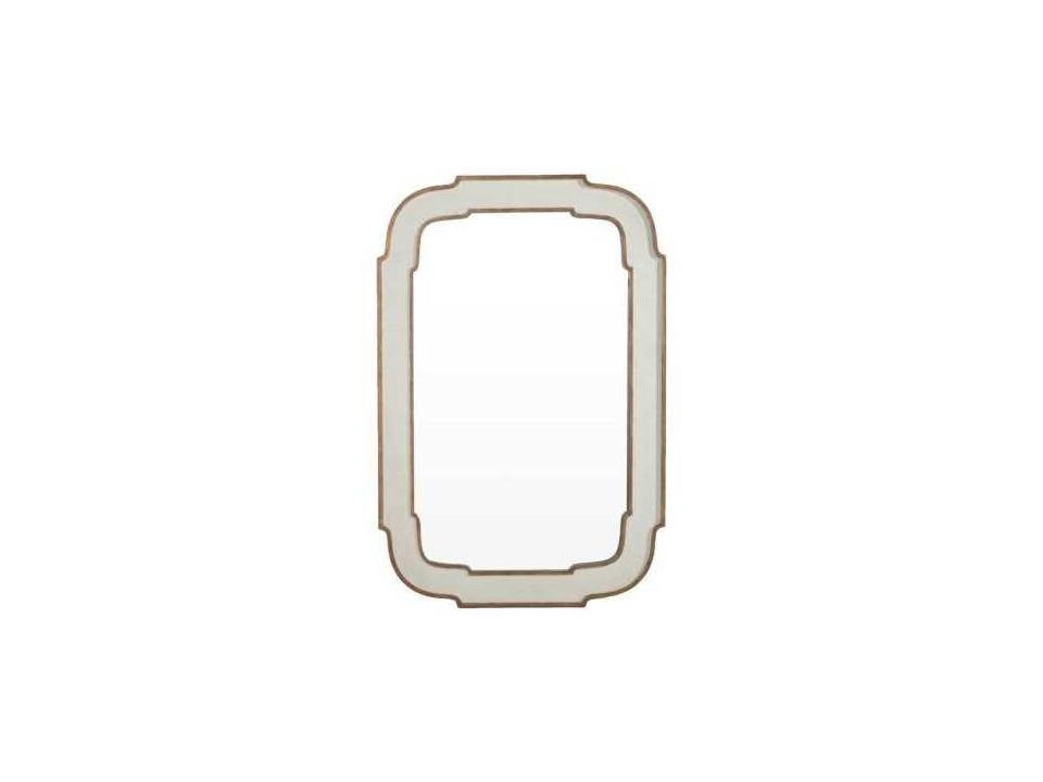 Joanie Rectangular Wall Mirror in Antique White and Gold