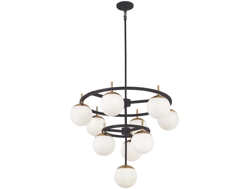 Alluria 10 Light Chandelier in Weathered Black and Autumn Gold