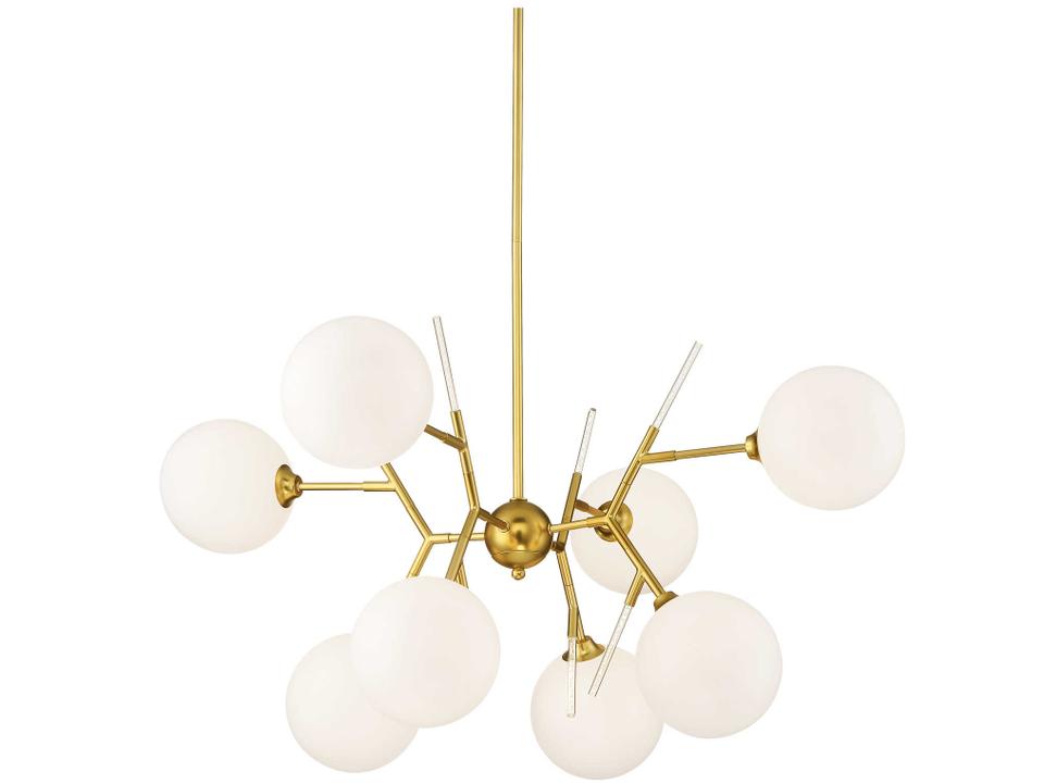 Polares 8-Light Chandelier in Honey Gold with Etched Glass