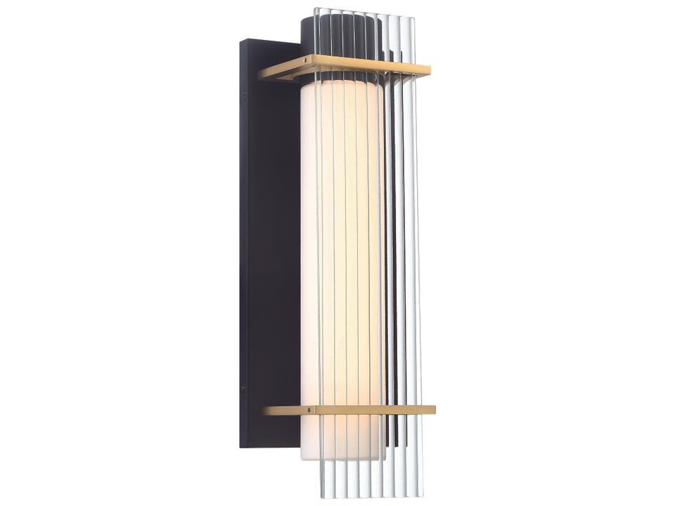 Midnight Gold LED Outdoor Wall Sconce in Sand Coal and Honey Gold