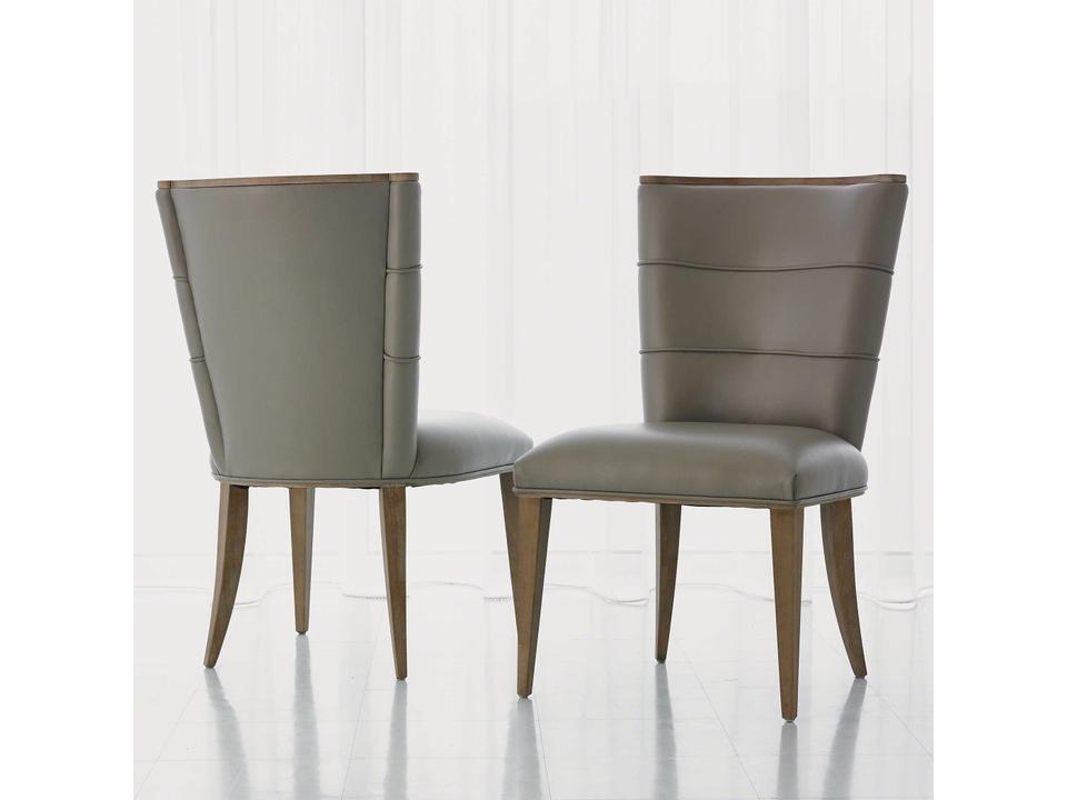 Adelaide Gray Leather Upholstered Dining Side Chair