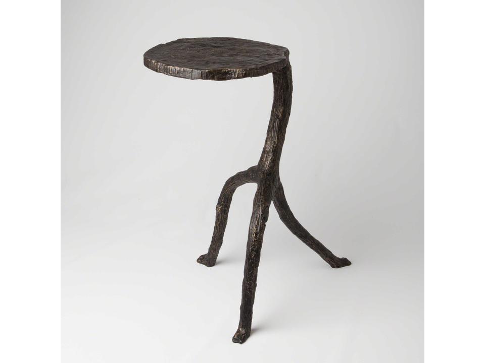 Walking Sticks Faux Bois Accent Table in Antique Bronze