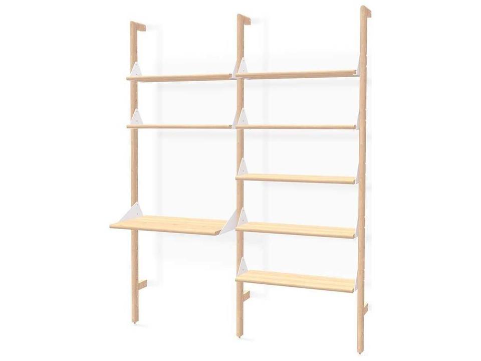 Branch Leaning Ladder Desk in Ash Blonde White Beige