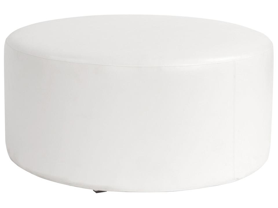 Atlantis 36 Inch Round Resin Outdoor Ottoman in White