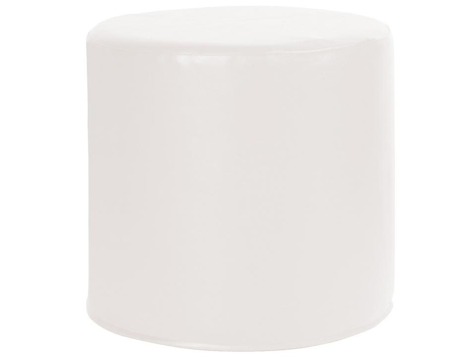 Atlantis 18-Inch Round Ottoman with White Marine-Grade Vinyl