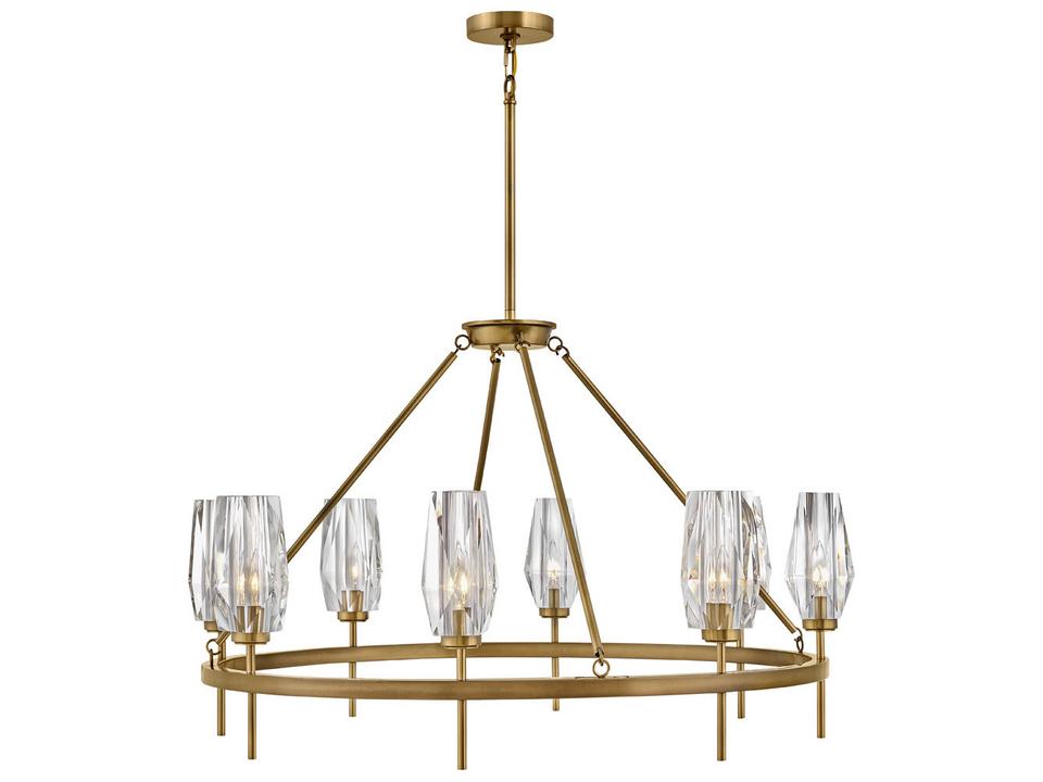 Ana 8-Light Large Single Tier Chandelier in Heritage Brass