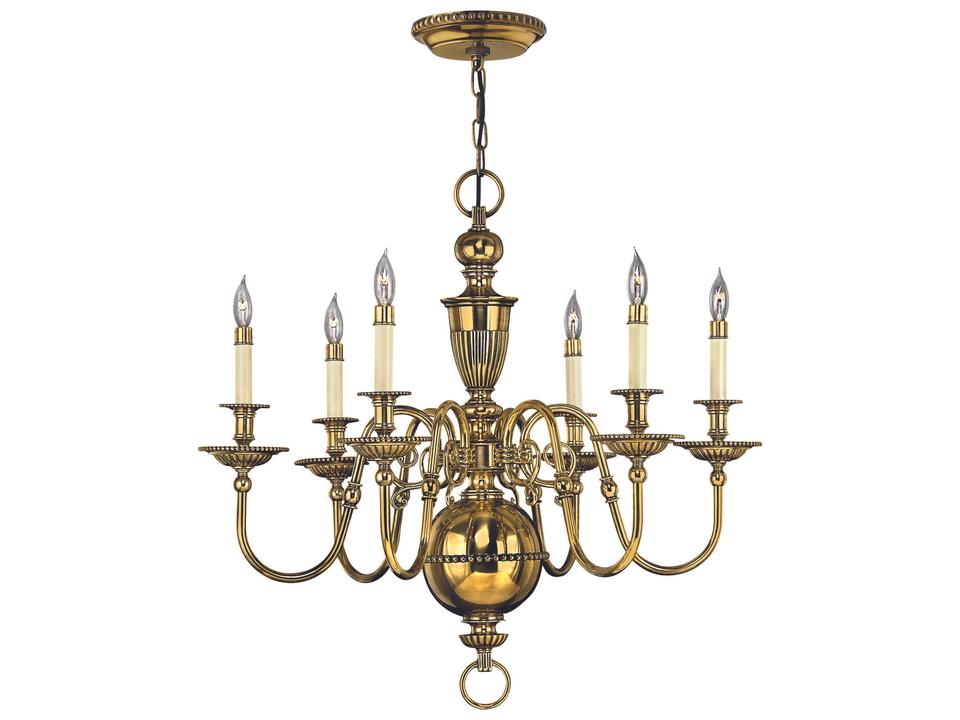 Cambridge 6-Light Candelabra Chandelier in Burnished Brass