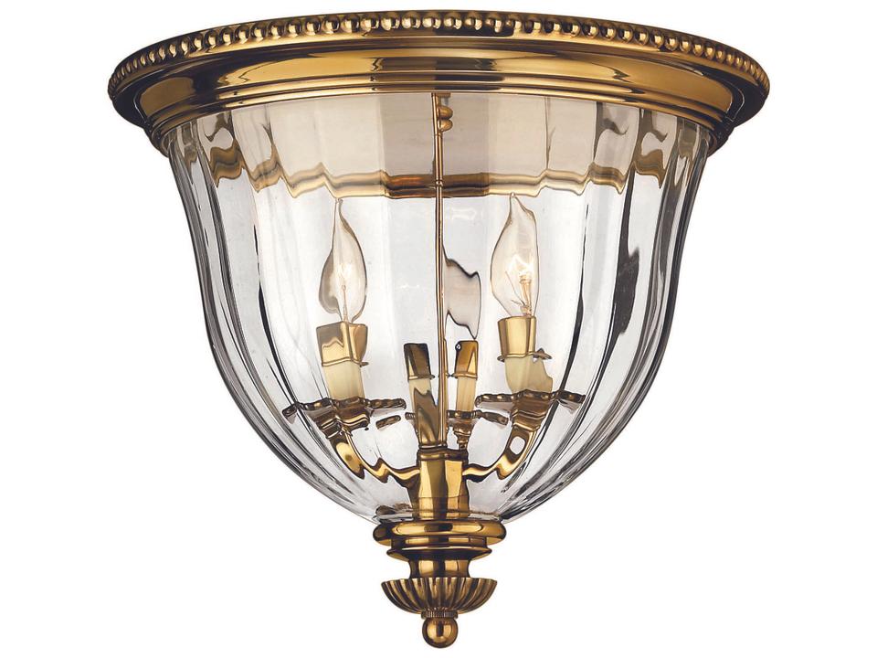 Cambridge 3-Light Flush Mount Ceiling Light in Burnished Brass