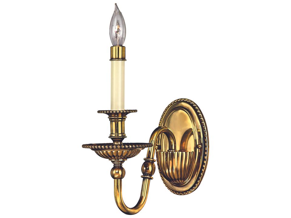 Cambridge 1-Light Traditional Wall Sconce in Burnished Brass