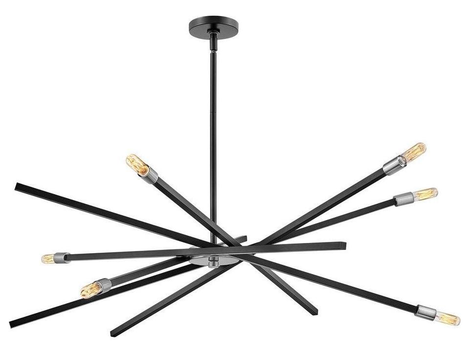 Archer 6-Light Chandelier in Satin Black and Brushed Nickel