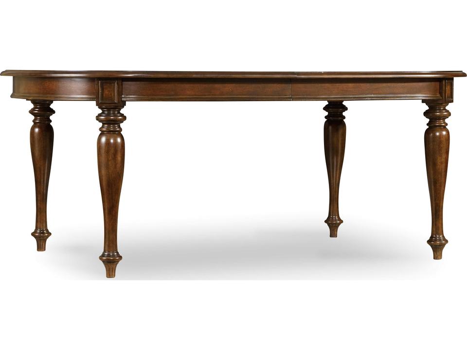 Leesburg 76-Inch Oval Dining Table with Two 18-Inch Leaves in Mahogany