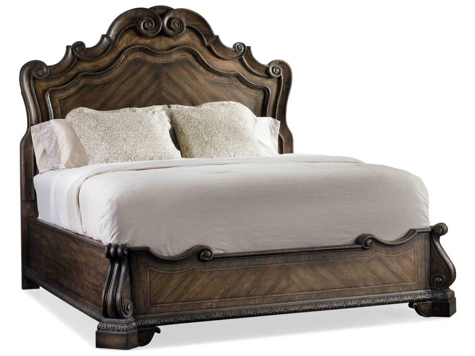 Rhapsody California King Panel Bed in Rustic Walnut Finish