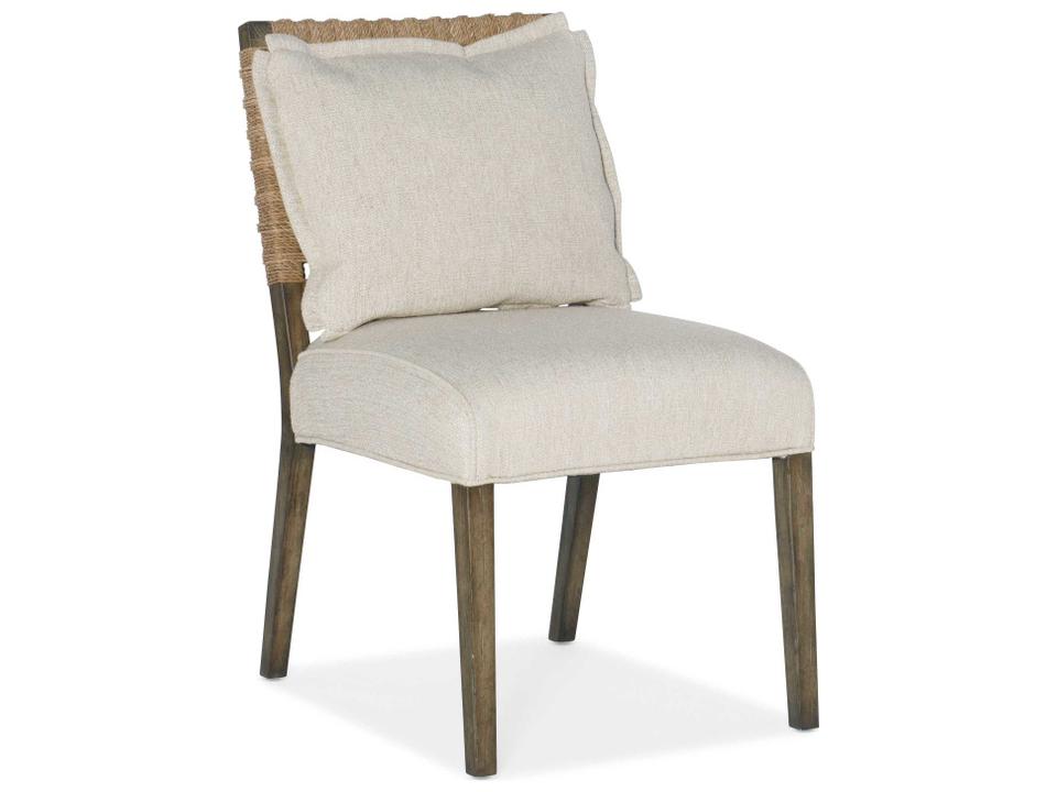Sundance Woven Back Side Chair in Cliffside Finish and Zuri Cream Fabric