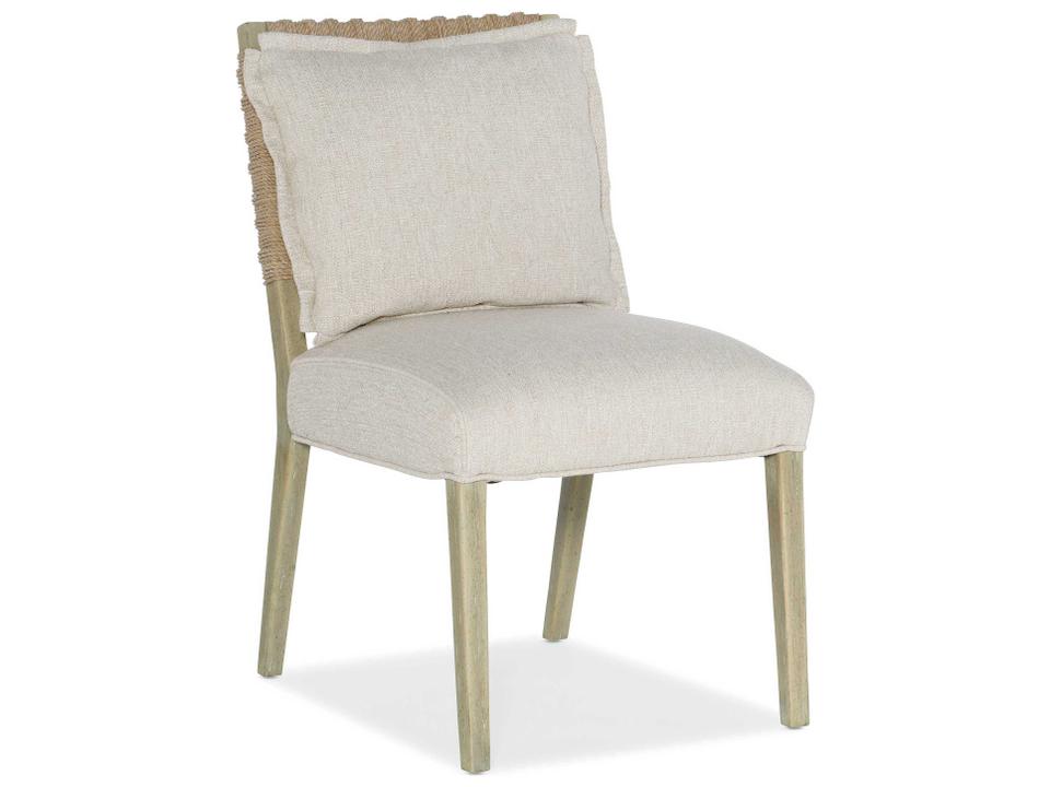Surfrider Woven Back Upholstered Dining Side Chair with Performance Fabric