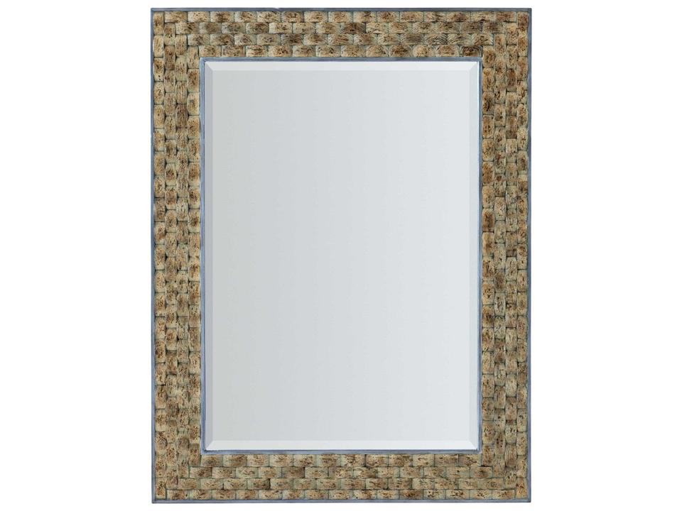 Surfrider Rectangular Wall Mirror with Layered Cork Frame