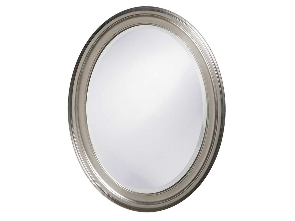 George Oval Wall Mirror in Brushed Nickel