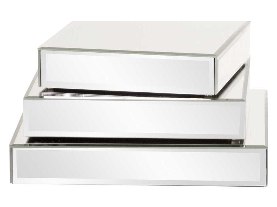 Mirrored Square Display Platforms Set of 3