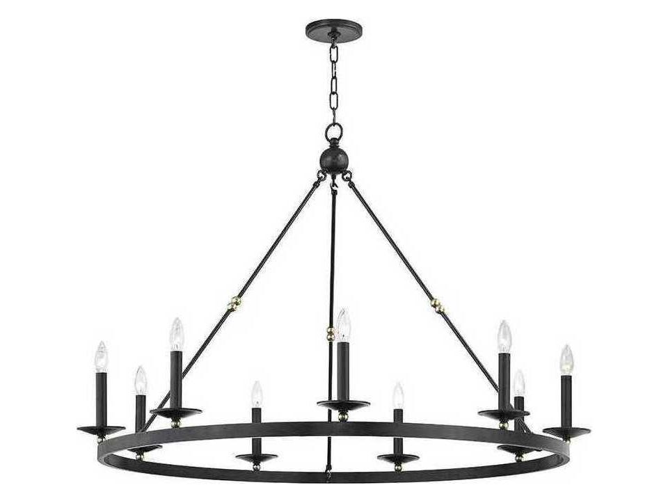 Allendale 9-Light Aged Old Bronze Candelabra Round Chandelier