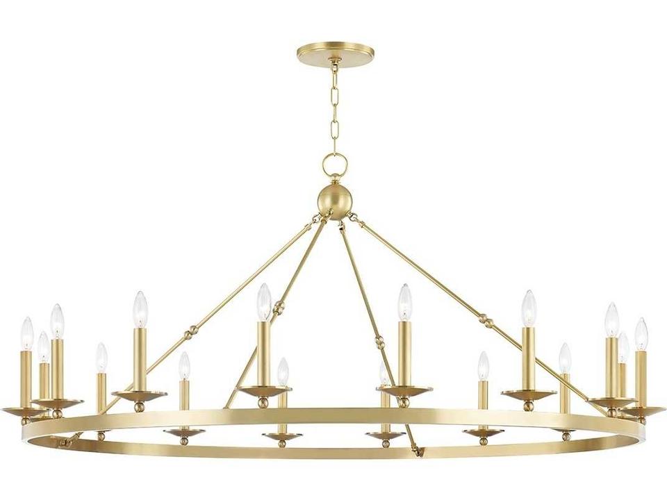 Allendale 16-Light6-Light Aged Brass Candelabra Round Chandelier