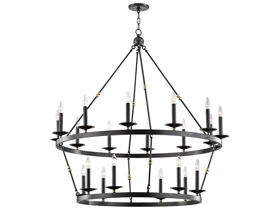 Allendale 20-Light Aged Old Bronze Candelabra Round Tiered Chandelier