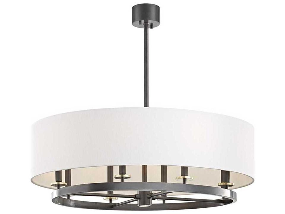 Durham 8-Light Aged Old Bronze Off White Candelabra Drum Chandelier