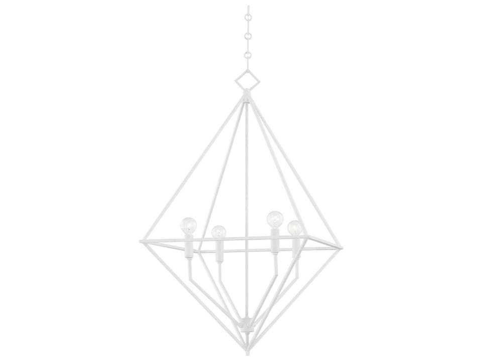 Haines 4-Light White Plaster Geometric Chandelier