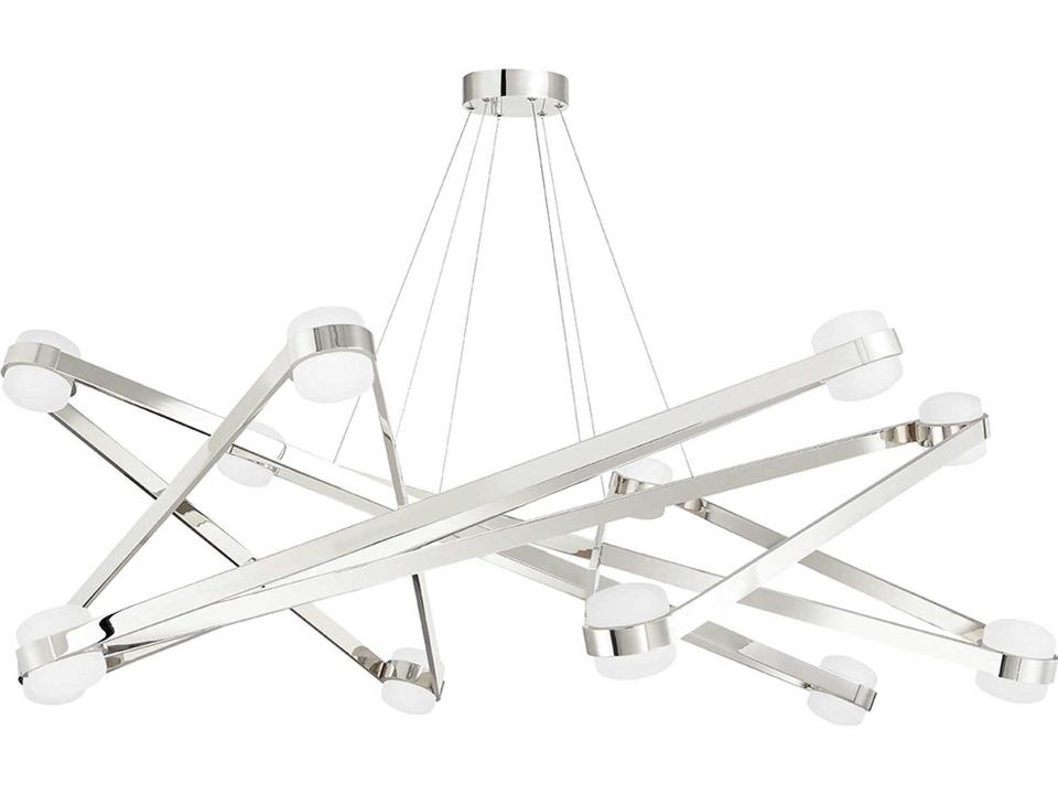 12-Light Orbit LED Chandelier in Polished Nickel