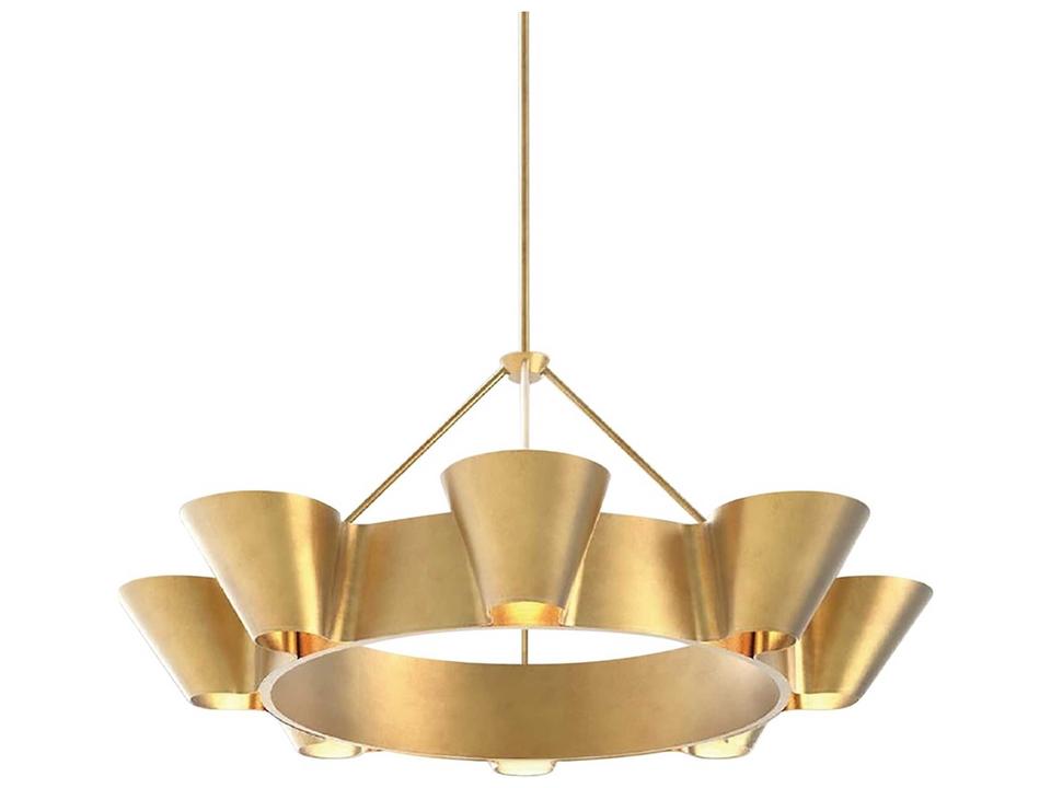 Reeve 8-Light Vintage Gold Leaf Chandelier