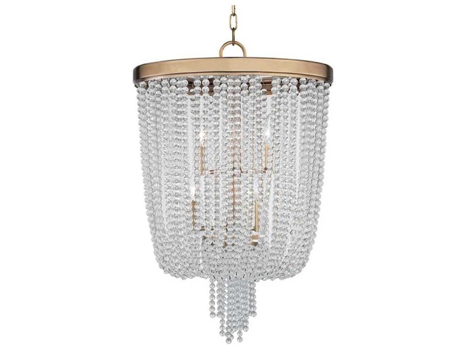 Royalton 8-Light Aged Brass Clear Crystal Candelabra Empire Chandelier