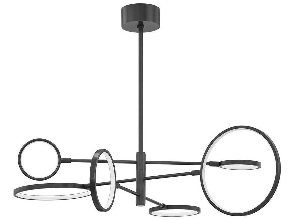 Saturn 6-Light Old Bronze Glass LED Round Chandelier