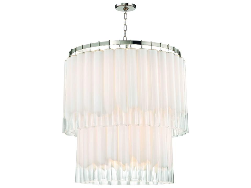 Tyrell 13-Light Polished Nickel Clear Crystal Glass Candelabra Drum Chandelier