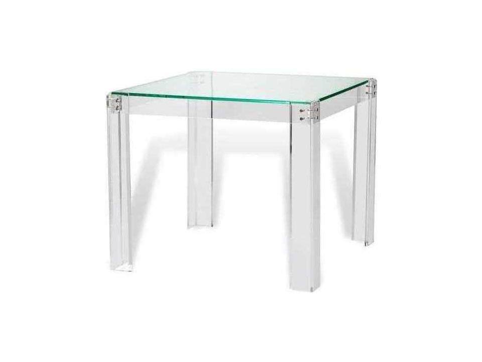 Clear Glass Shiny Silver Game Table