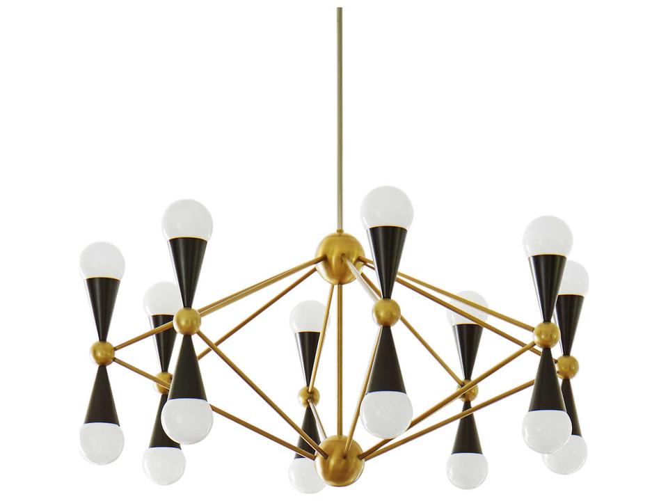 Caracas 16-Light Black Brass Globe Chandelier
