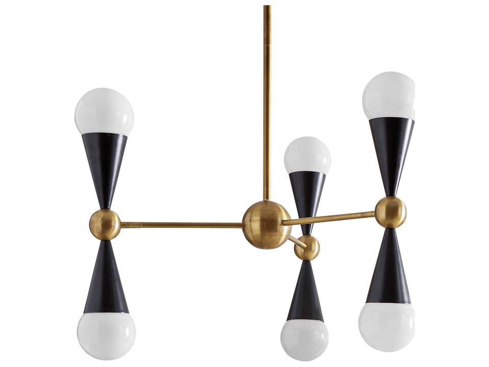 Caracas 6-Light Black Brass Globe Chandelier