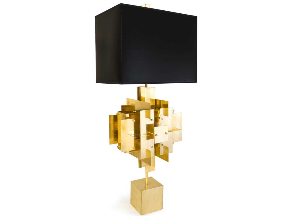 Puzzle Table Lamp Brass Architectural Modern