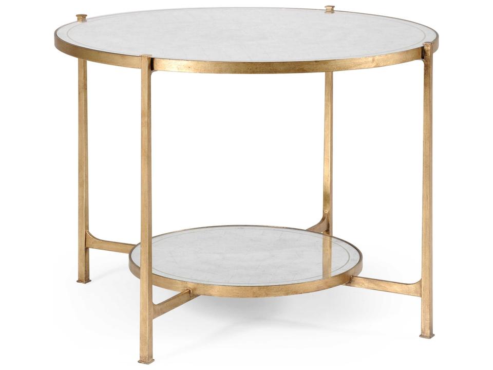 Jc Modern Round Glass Gilded Iron Dining Table
