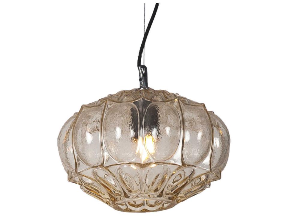 Ginger 1-Light Outdoor Pendant Light in Black and Yellow Glass by Edmondo Testaguzza