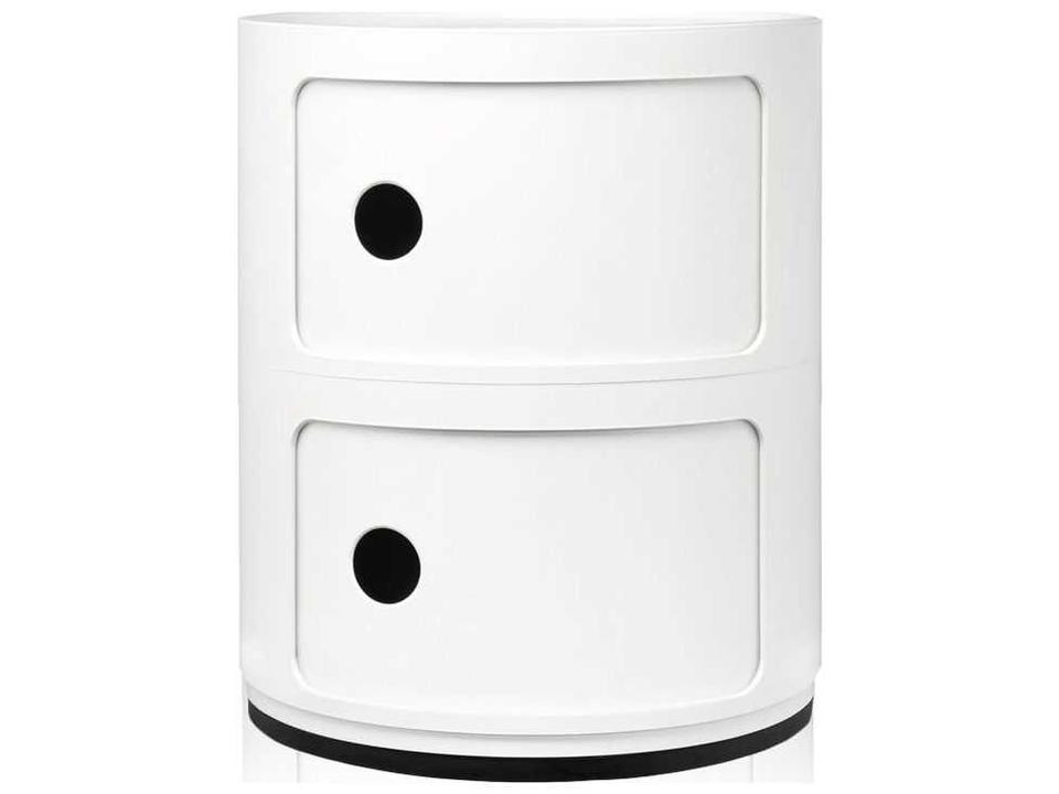 Componibili 2-Element Round Storage Unit in White