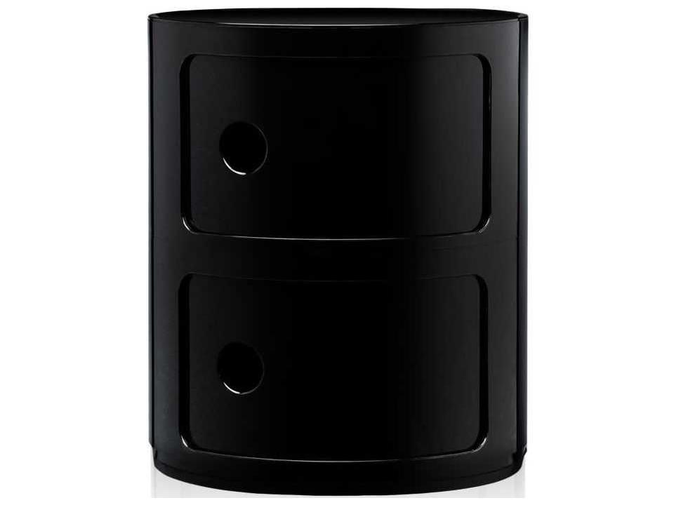 Componibili 2-Element Round Storage Module ABS Plastic Black