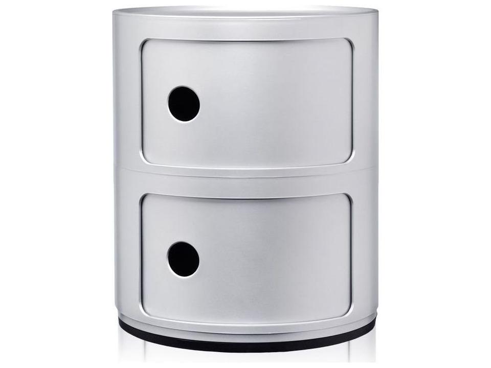 Componibili 2-Element Storage Unit in Silver